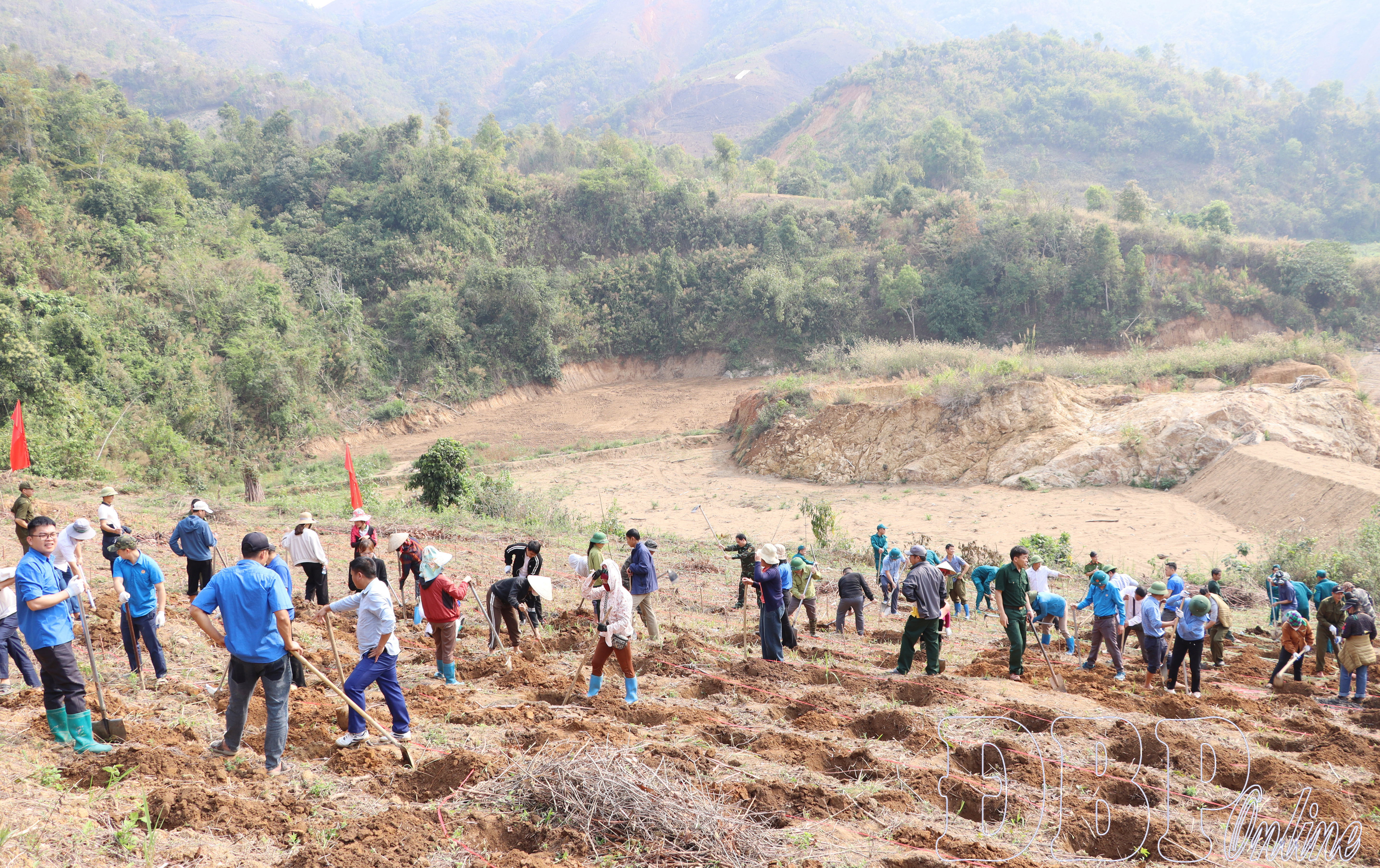 Xã Na Son ra quân đào hố trồng mắc ca, cà phê năm 2026
