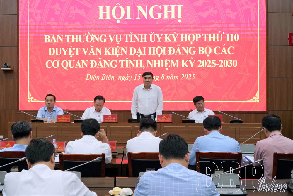 Ban Thường vụ Tỉnh ủy cho ý kiến vào văn kiện Đại hội Đảng bộ các Cơ quan Đảng tỉnh 