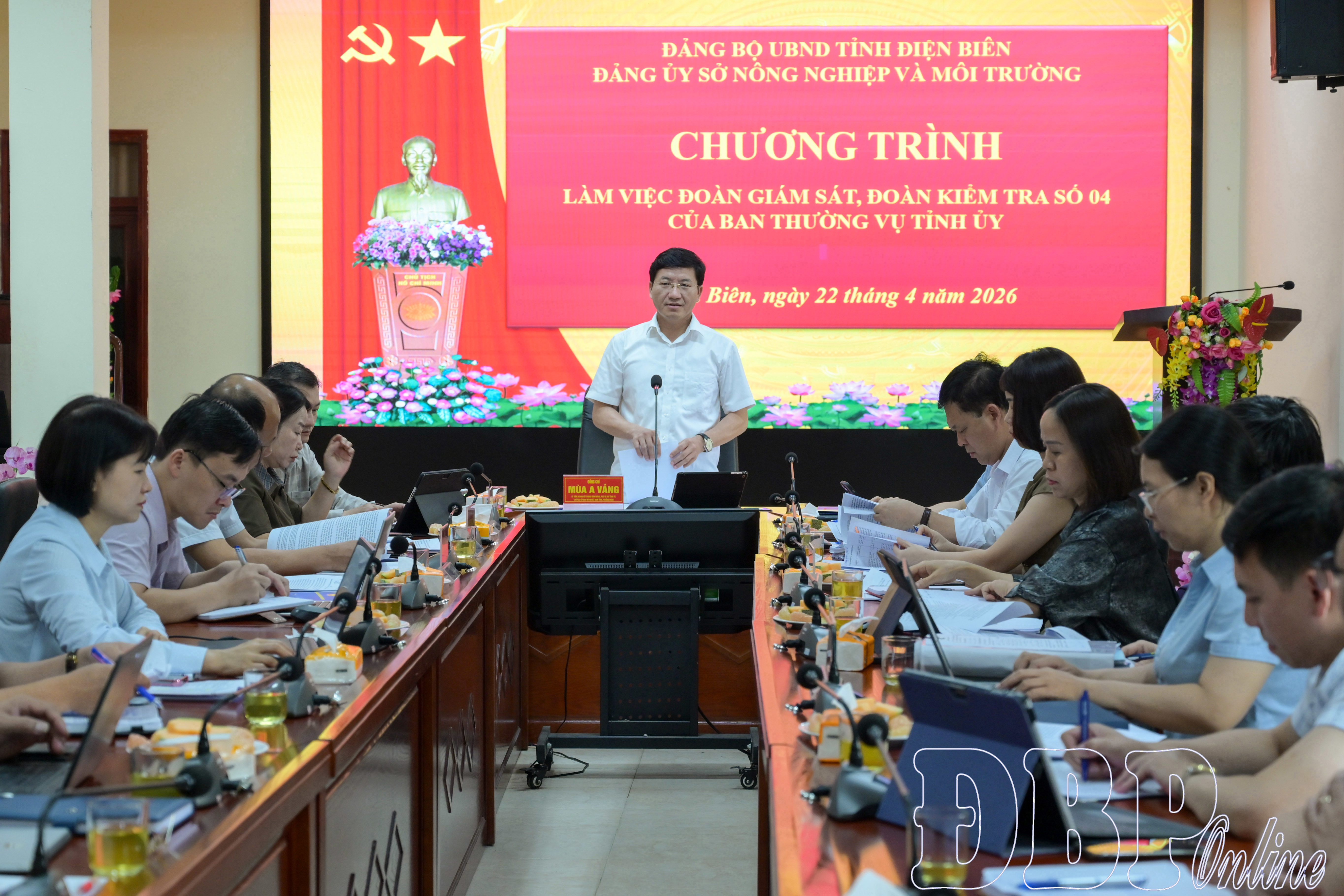 Đoàn giám sát, kiểm tra số 4 làm việc với Đảng ủy Sở Nông nghiệp và Môi trường 