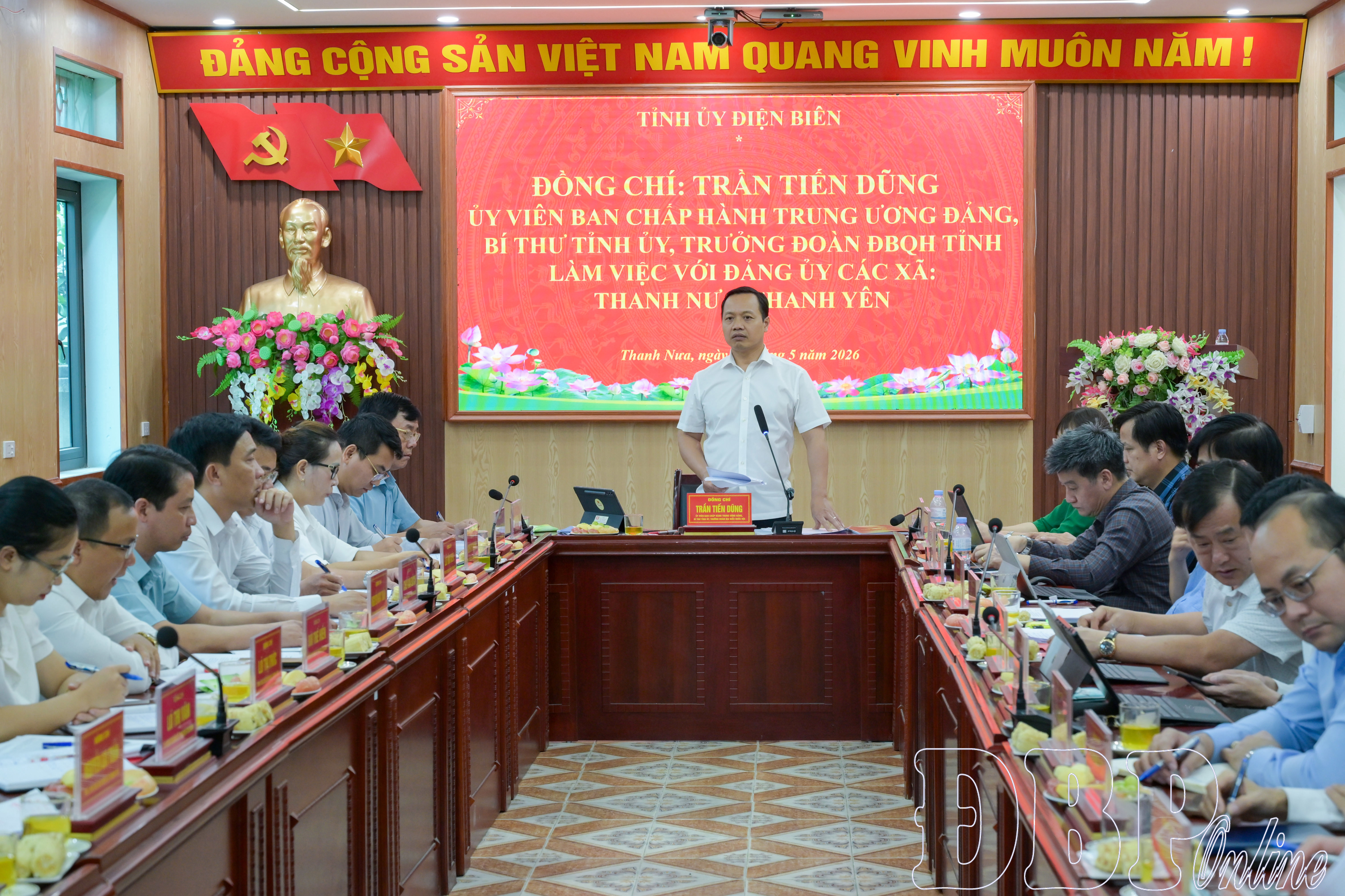 Bí thư Tỉnh ủy Trần Tiến Dũng làm việc với Đảng ủy xã Thanh Nưa và Thanh Yên